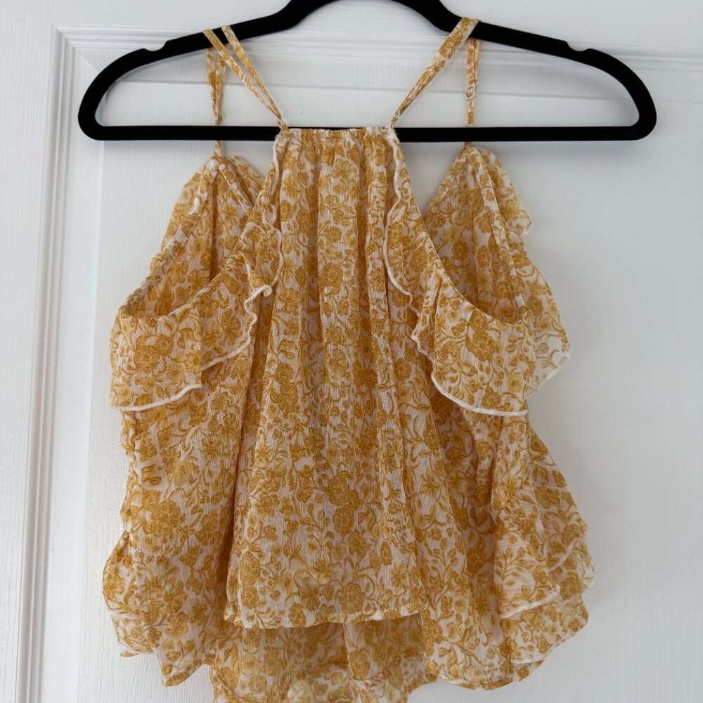 Strappy Ruffled Chiffon Top - Picture 2 of 2